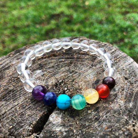 Minerální náramek ČAKRY KŘIŠŤÁL - muž